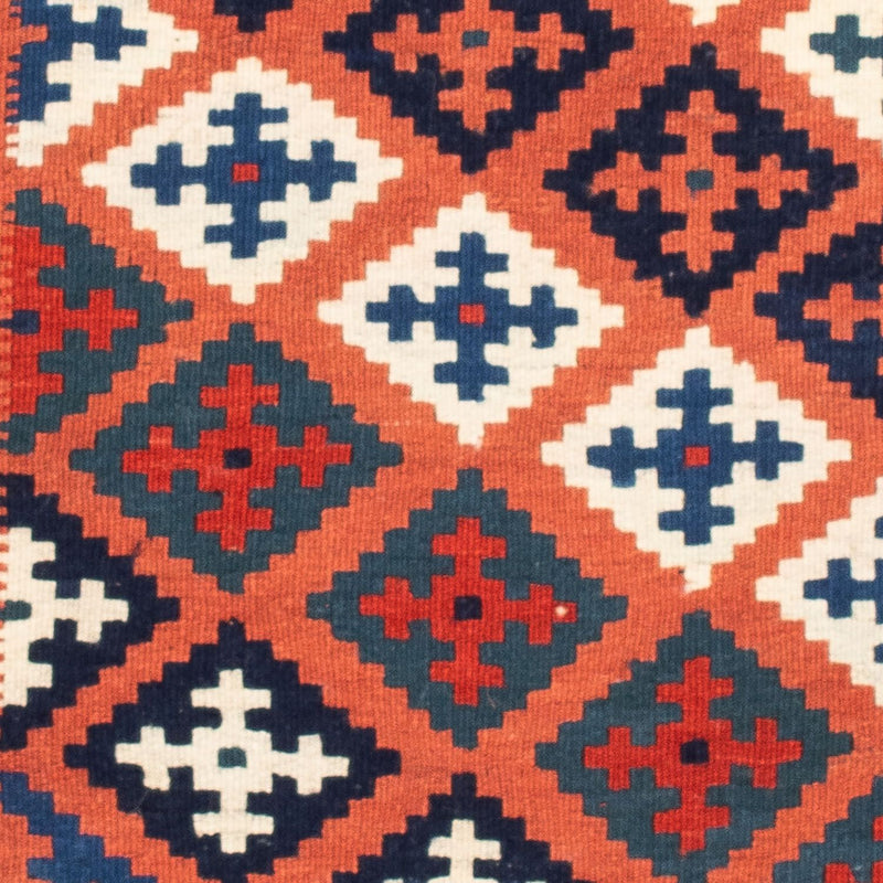 Kelim-tæppe - orientalsk firkantet  - 100 x 96 cm - blå