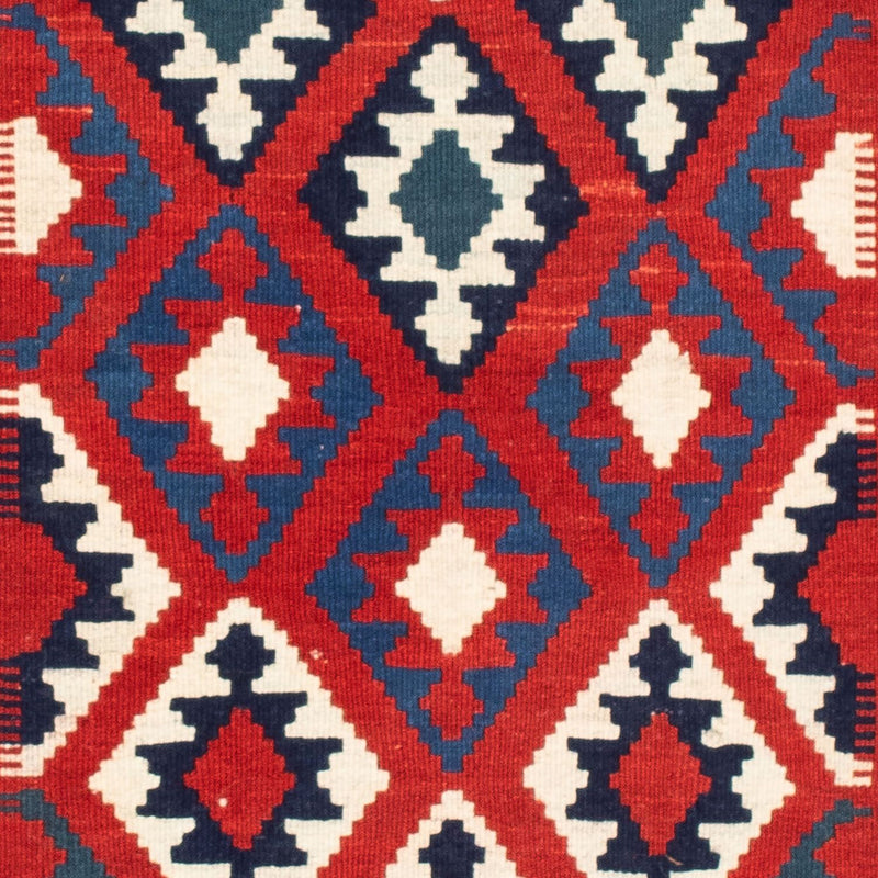 Kelim-tæppe - orientalsk firkantet  - 104 x 103 cm - mørkeblå
