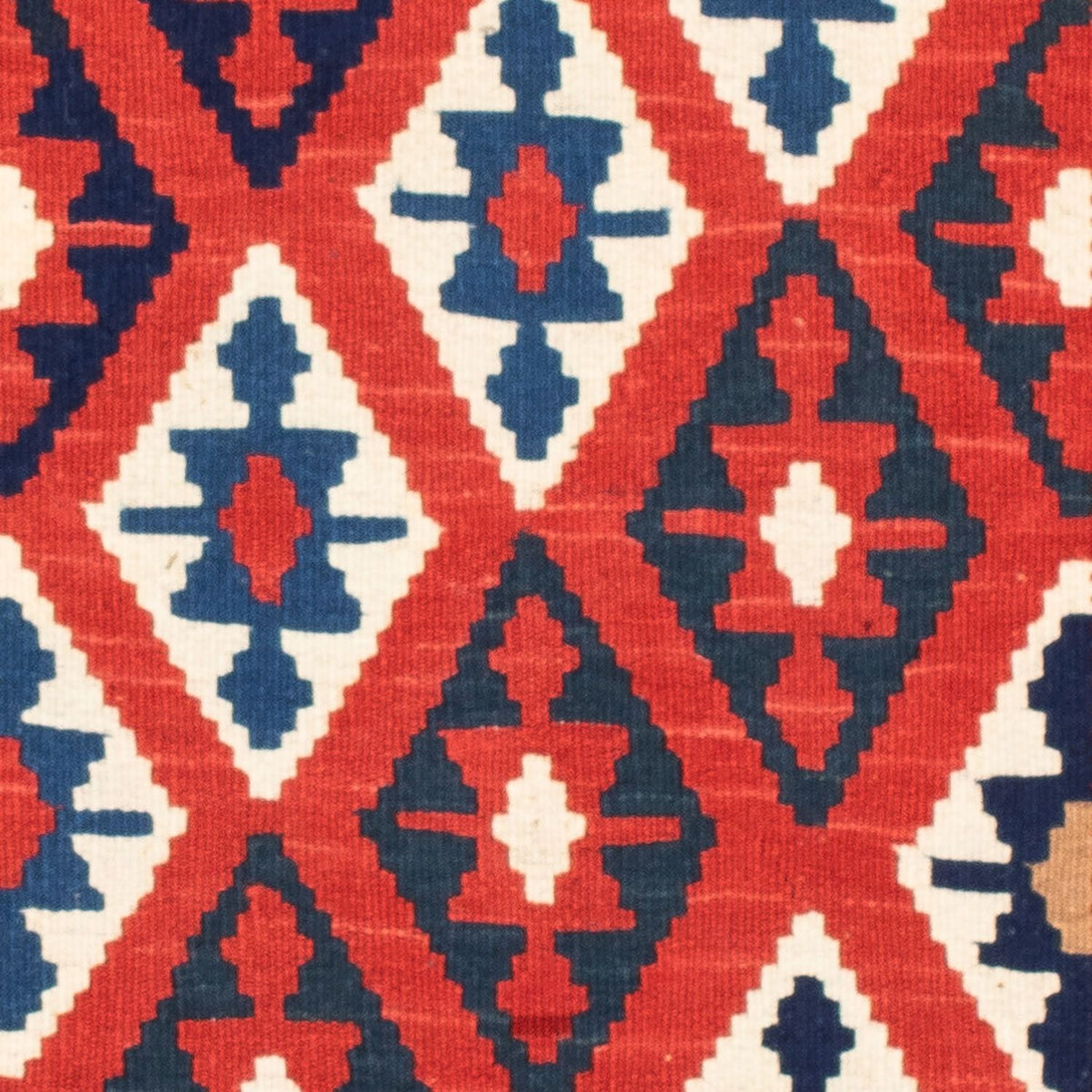 Kelim-tæppe - orientalsk firkantet  - 102 x 100 cm - blå