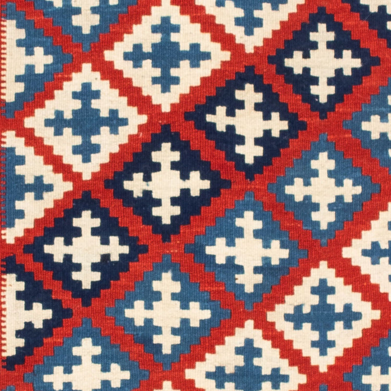 Kelim-tæppe - orientalsk firkantet  - 100 x 100 cm - blå