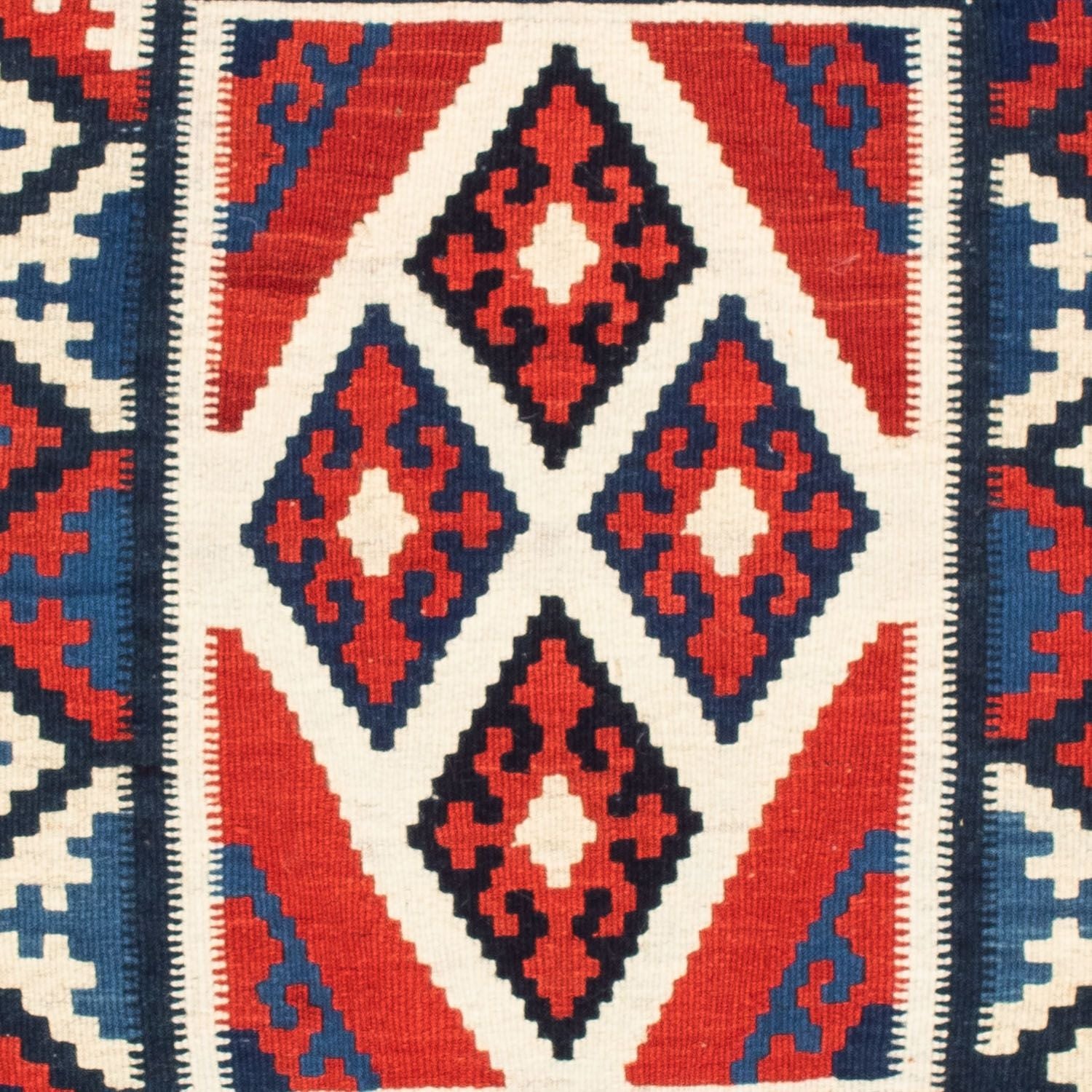 Kelim-tæppe - orientalsk firkantet  - 100 x 100 cm - rød