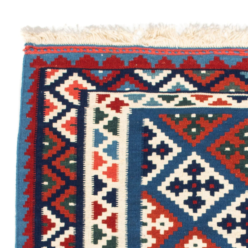 Kelim-tæppe - orientalsk firkantet  - 104 x 101 cm - blå