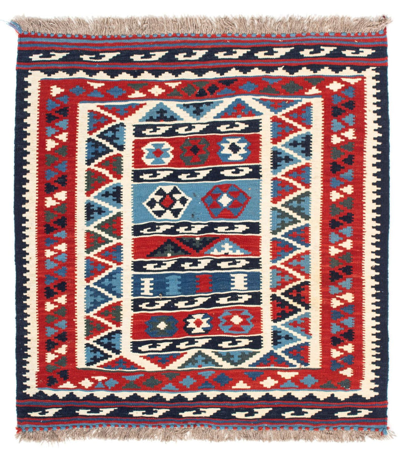 Kelim-tæppe - orientalsk firkantet  - 104 x 99 cm - flerfarvet