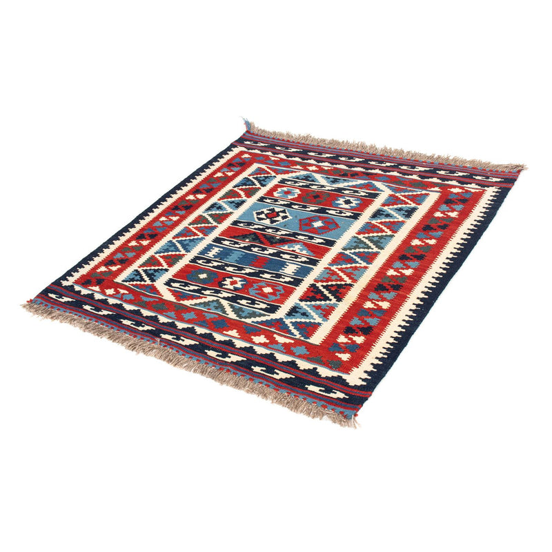 Kelim-tæppe - orientalsk firkantet  - 104 x 99 cm - flerfarvet