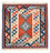 Kelim-tæppe - orientalsk firkantet  - 102 x 102 cm - rust