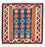 Kelim-tæppe - orientalsk firkantet  - 104 x 102 cm - blå