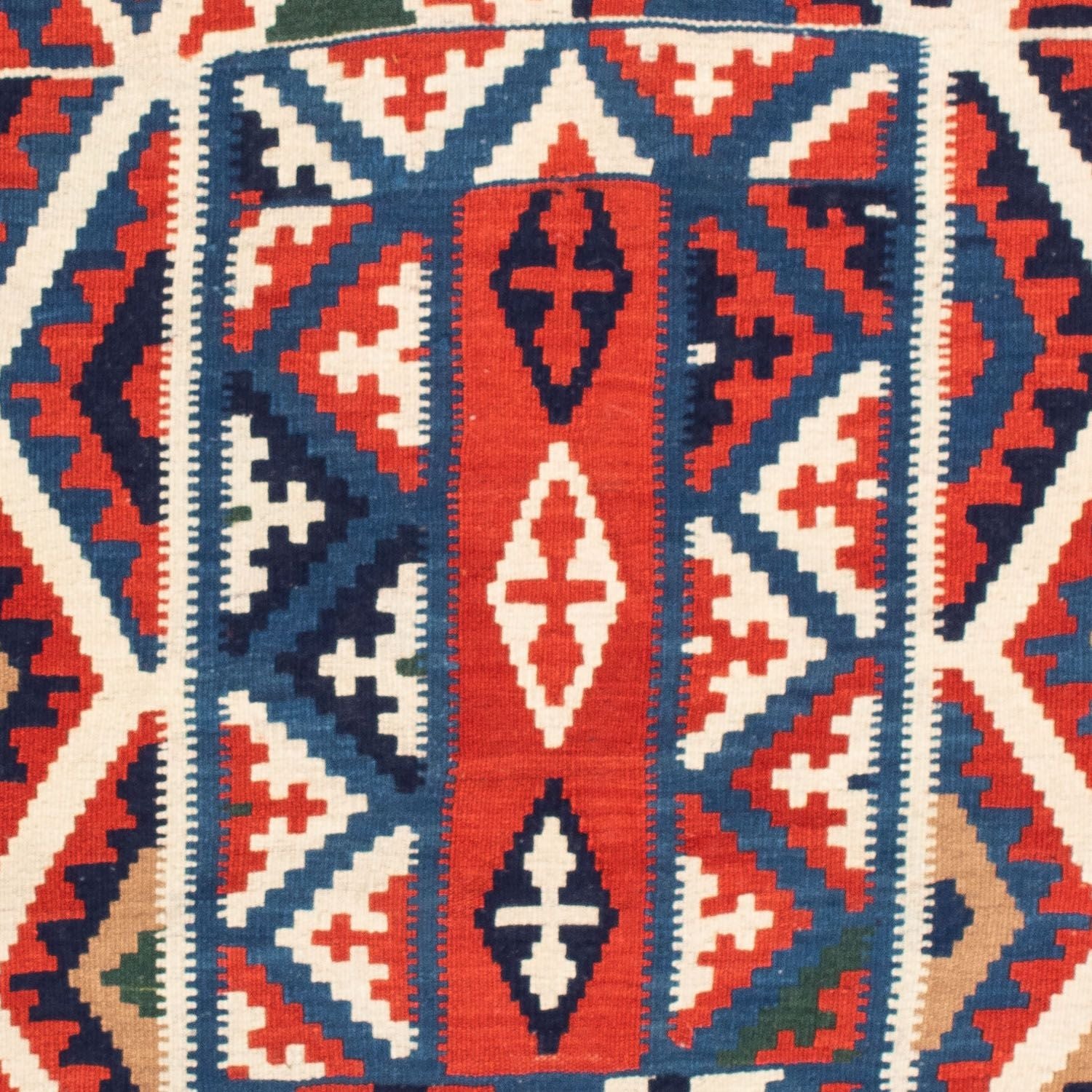 Kelim-tæppe - orientalsk firkantet  - 111 x 105 cm - rød