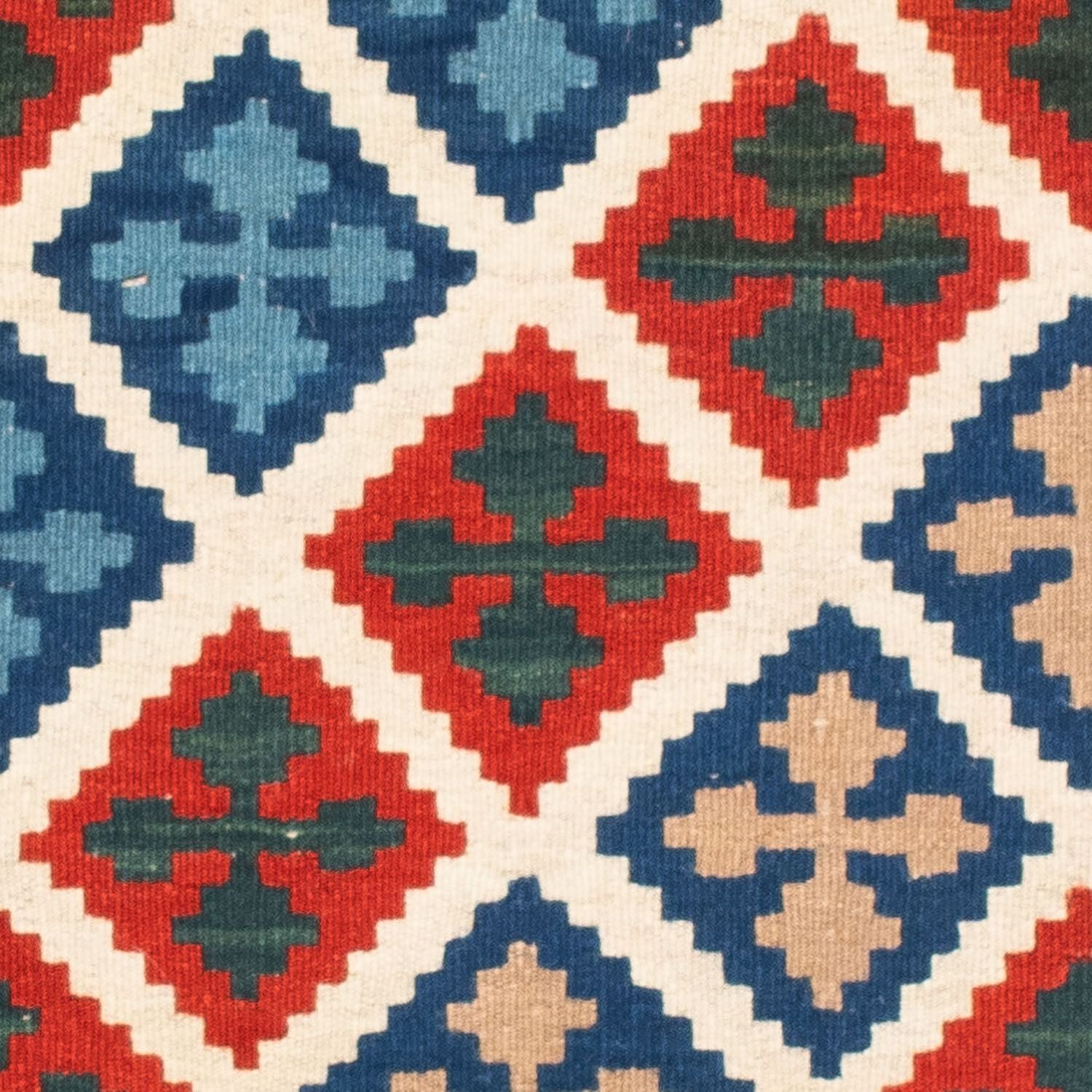Kelim-tæppe - orientalsk firkantet  - 103 x 100 cm - mørkeblå