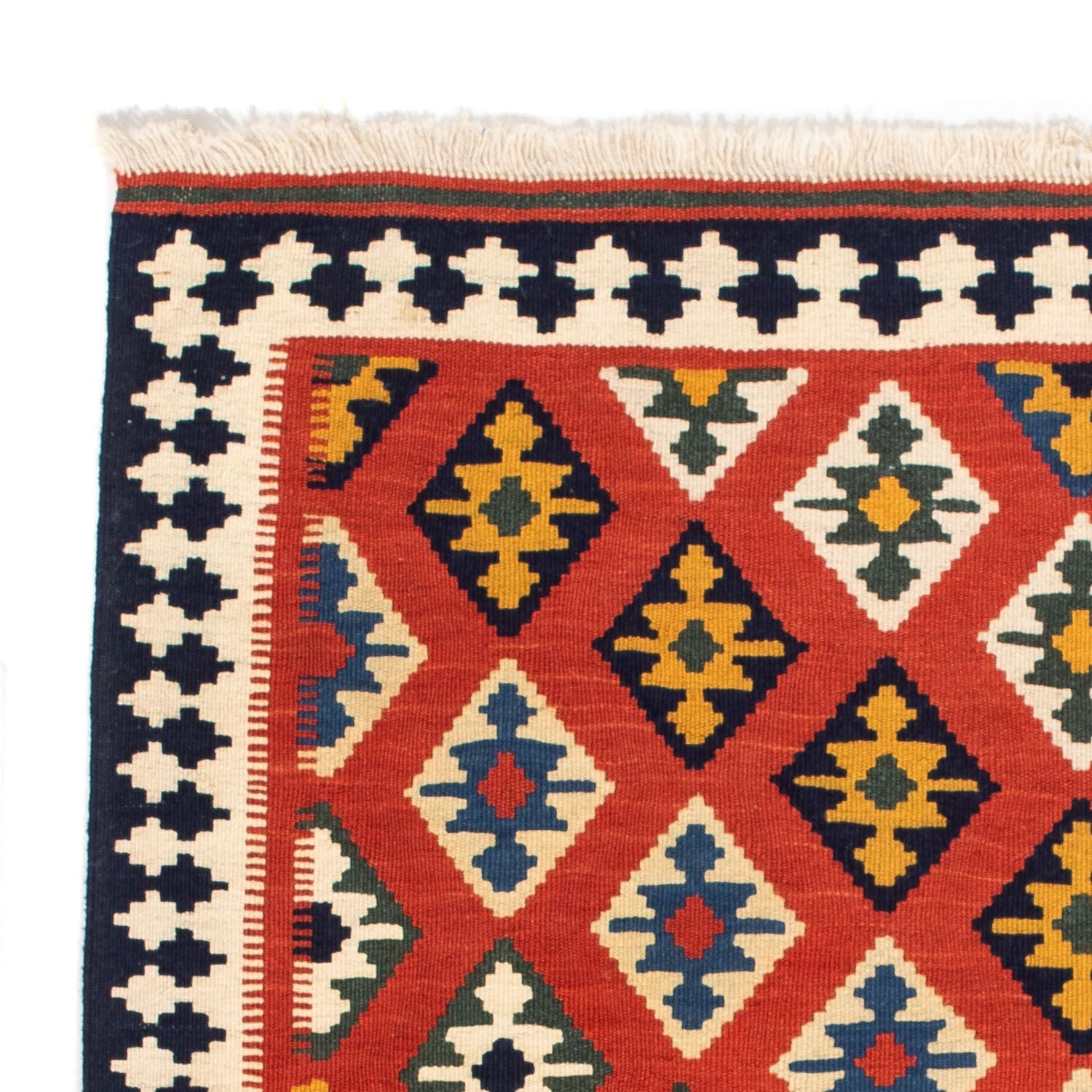 Kelim-tæppe - orientalsk firkantet  - 106 x 103 cm - rød