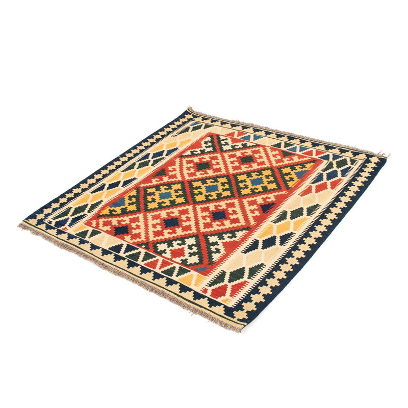 Kelim-tæppe - orientalsk firkantet  - 103 x 101 cm - beige