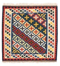 Kelim-tæppe - orientalsk firkantet  - 101 x 101 cm - beige