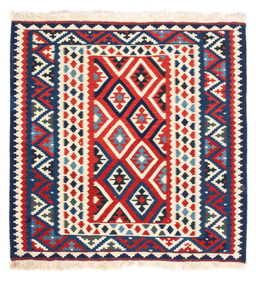 Kelim-tæppe - orientalsk firkantet  - 104 x 103 cm - beige