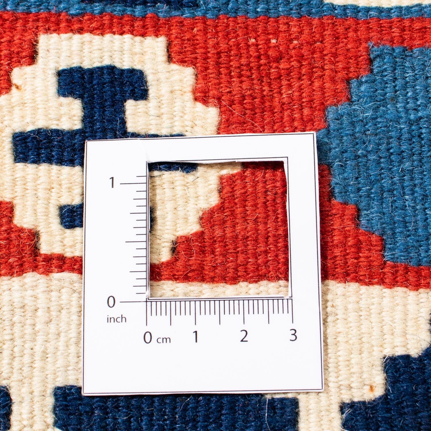 Kelim-tæppe - orientalsk firkantet  - 103 x 101 cm - rød