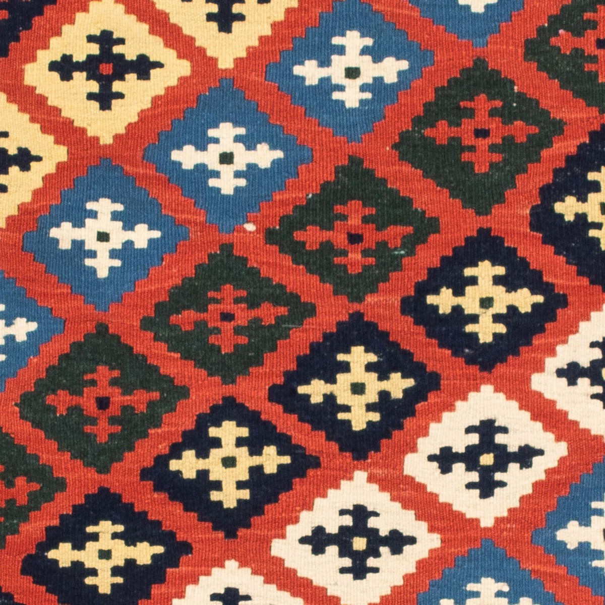 Kelim-tæppe - orientalsk firkantet  - 97 x 94 cm - rød