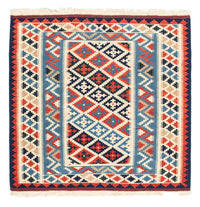 Kelim-tæppe - orientalsk firkantet  - 105 x 100 cm - beige