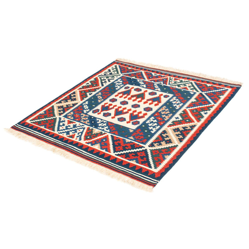 Kelim-tæppe - orientalsk firkantet  - 101 x 101 cm - beige