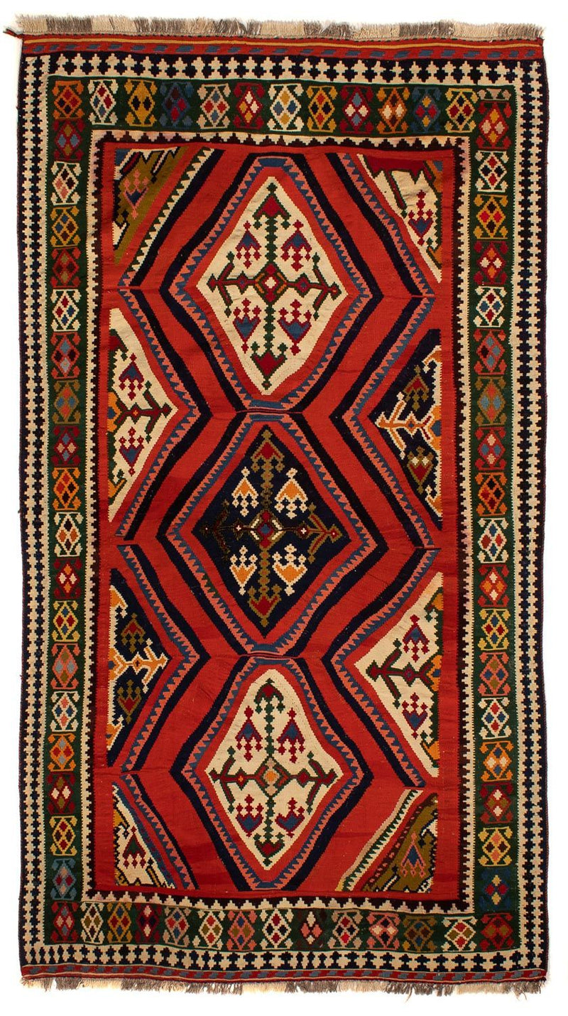 Kelim-tæppe - orientalsk - 290 x 173 cm - mørkerød