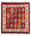 Kelim-tæppe - orientalsk firkantet  - 96 x 95 cm - mørkerød