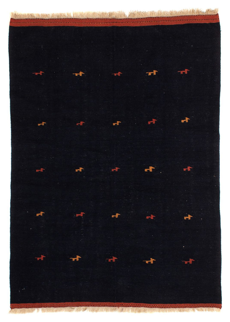 Kelim-tæppe - orientalsk - 206 x 150 cm - mørkeblå