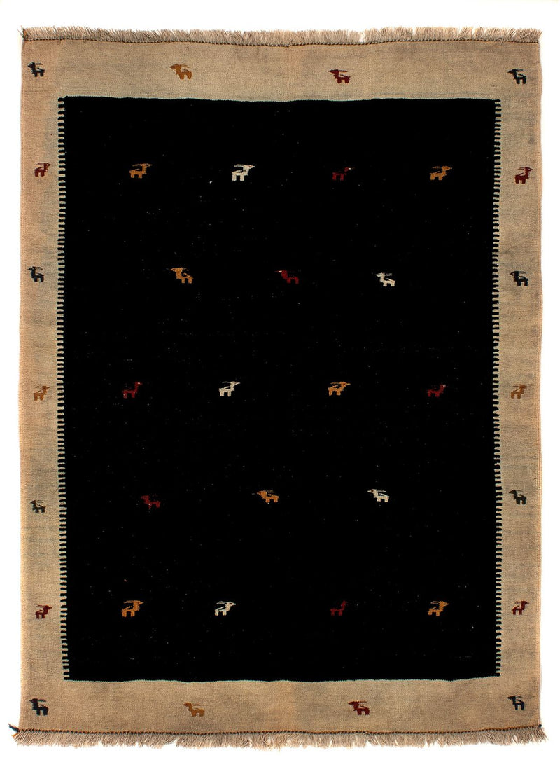 Kelim-tæppe - orientalsk - 200 x 152 cm - mørkeblå