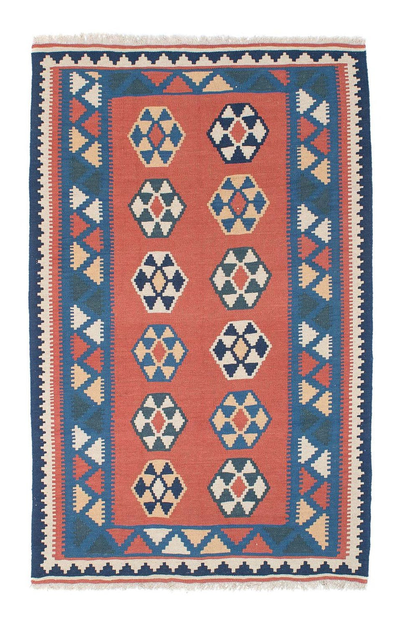 Kelim-tæppe - orientalsk - 191 x 122 cm - mørkeblå