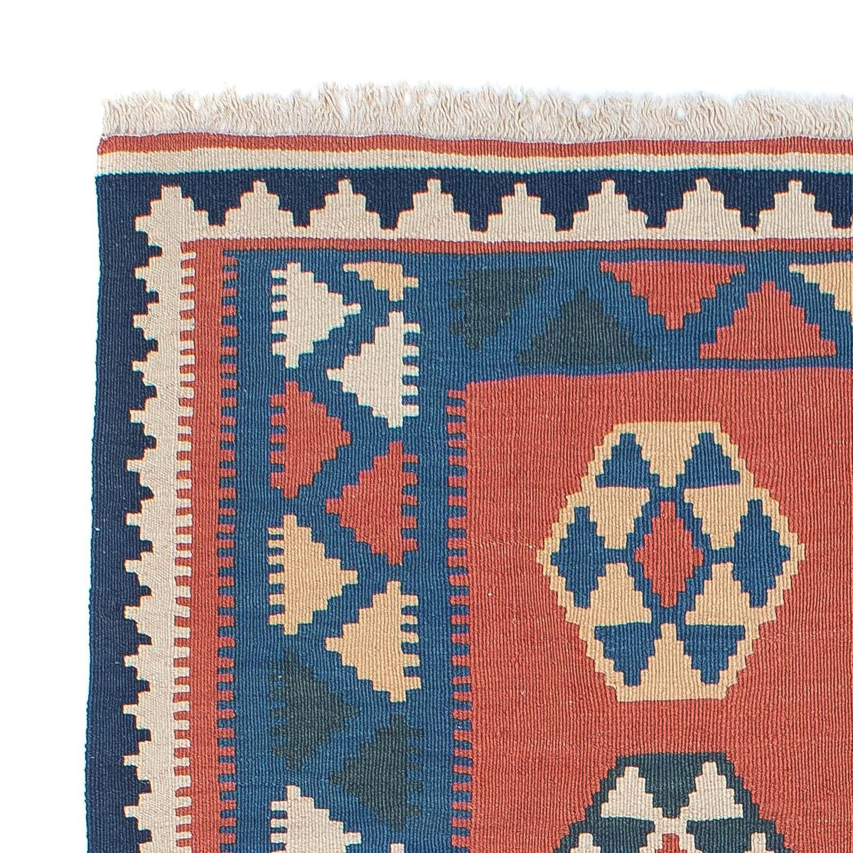 Kelim-tæppe - orientalsk - 191 x 122 cm - mørkeblå