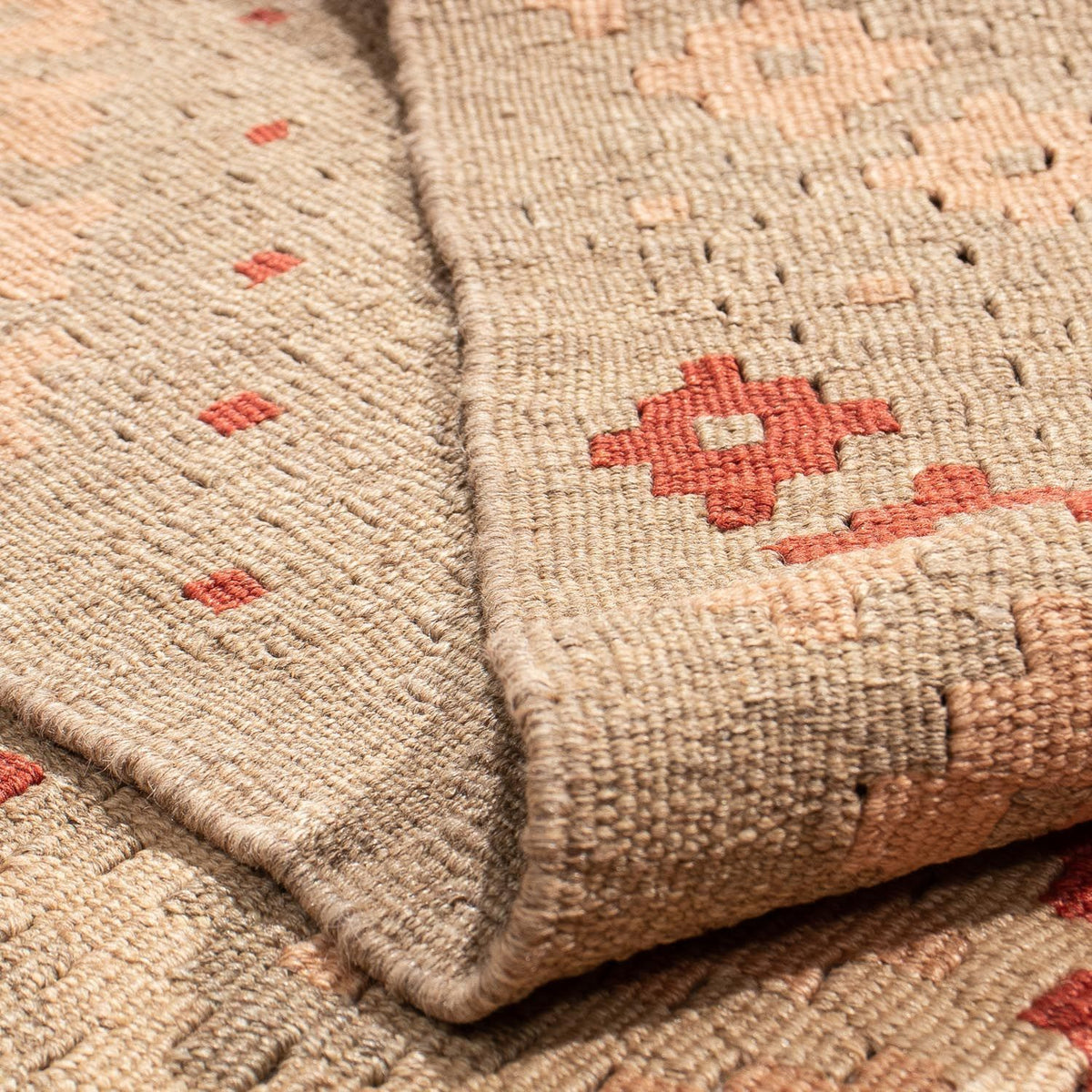 Kelim-tæppe - orientalsk - 215 x 155 cm - lys brun