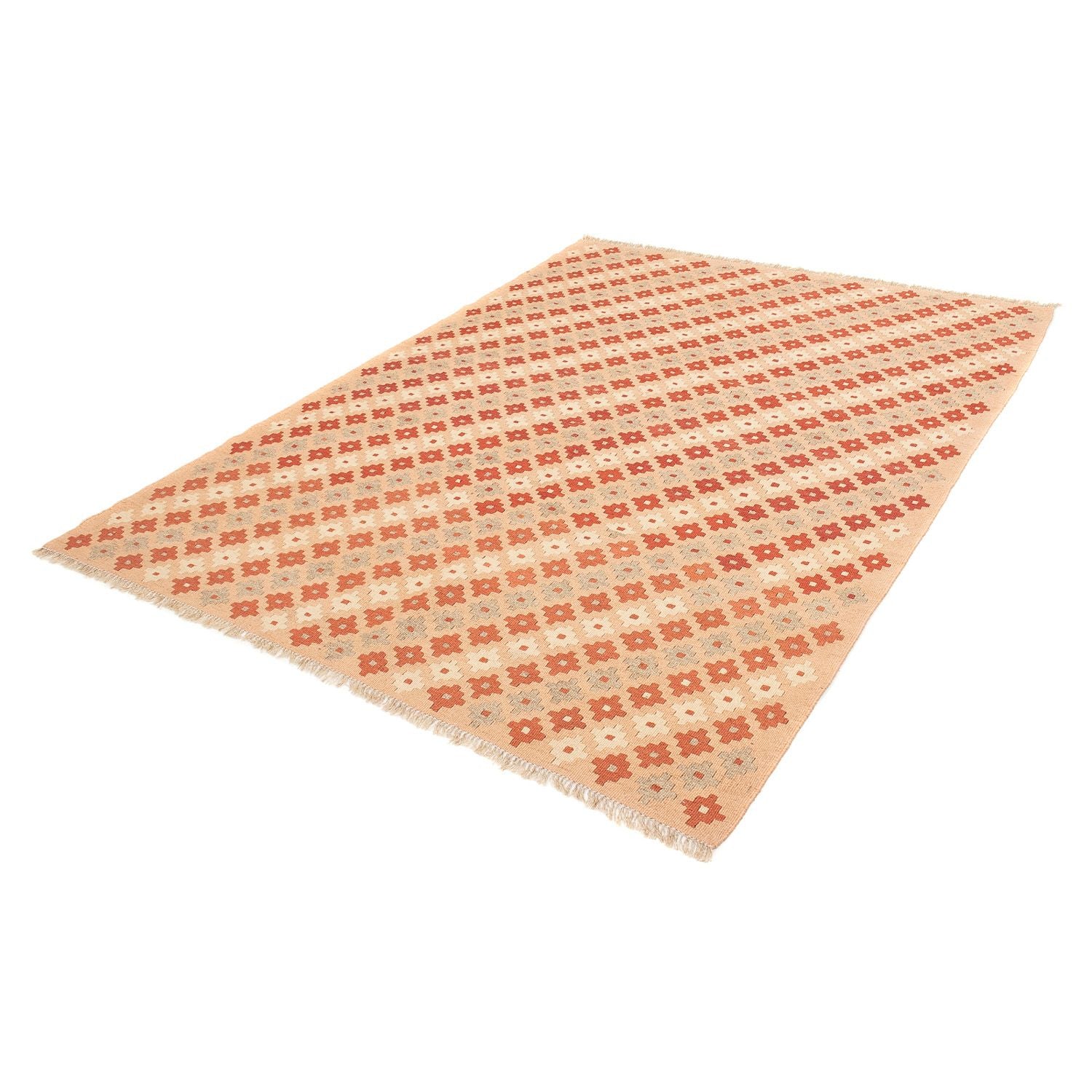 Kelim-tæppe - orientalsk - 214 x 158 cm - lys brun