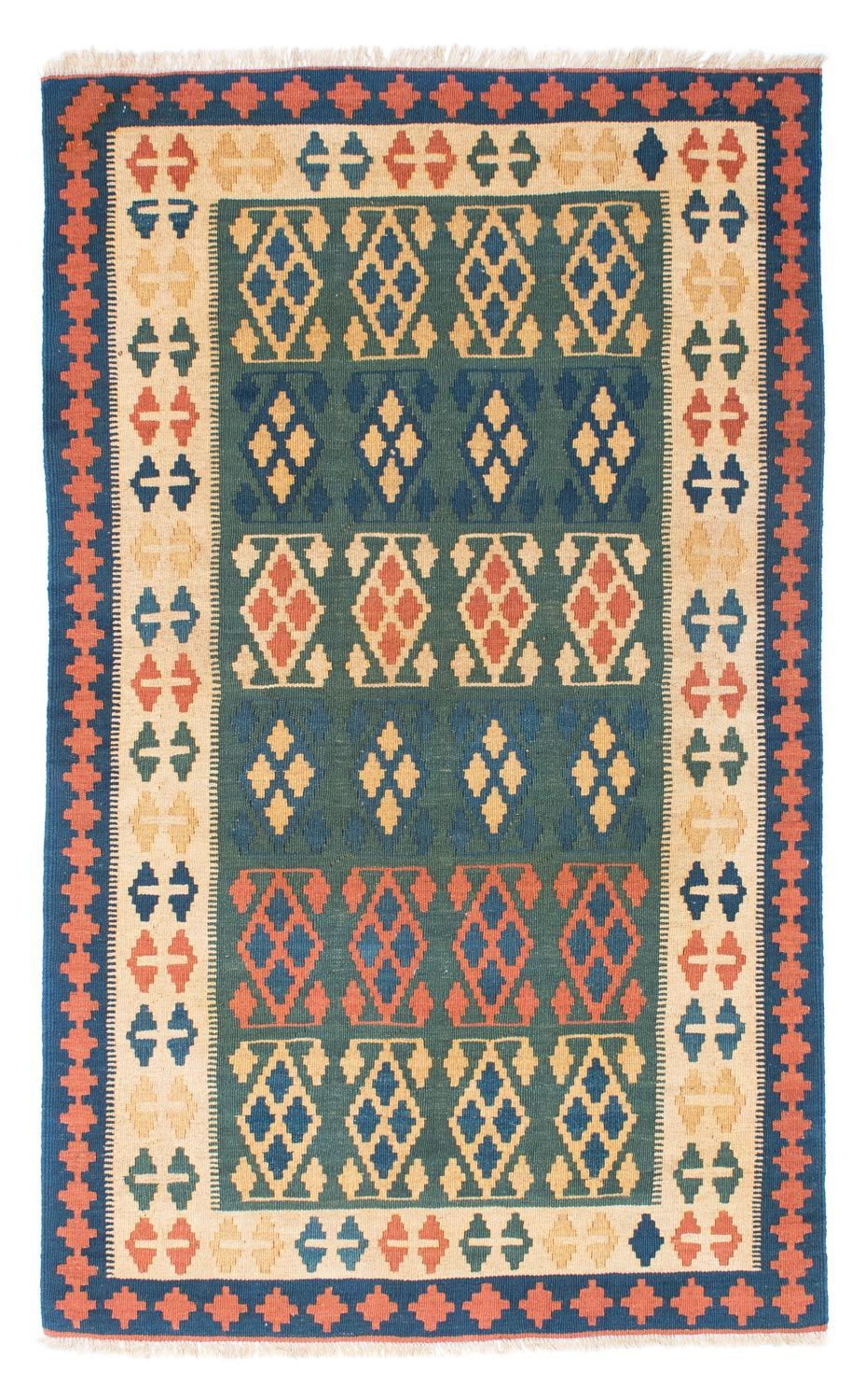 Kelim-tæppe - orientalsk - 198 x 121 cm - blå