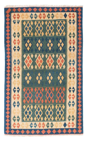 Kelim-tæppe - orientalsk - 198 x 121 cm - blå