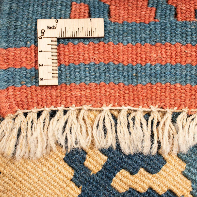Kelim-tæppe - orientalsk firkantet  - 212 x 198 cm - blå