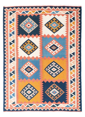 Kelim-tæppe - orientalsk - 200 x 159 cm - blå