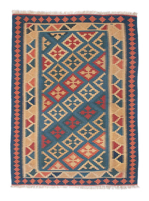 Kelim-tæppe - orientalsk - 168 x 118 cm - blå