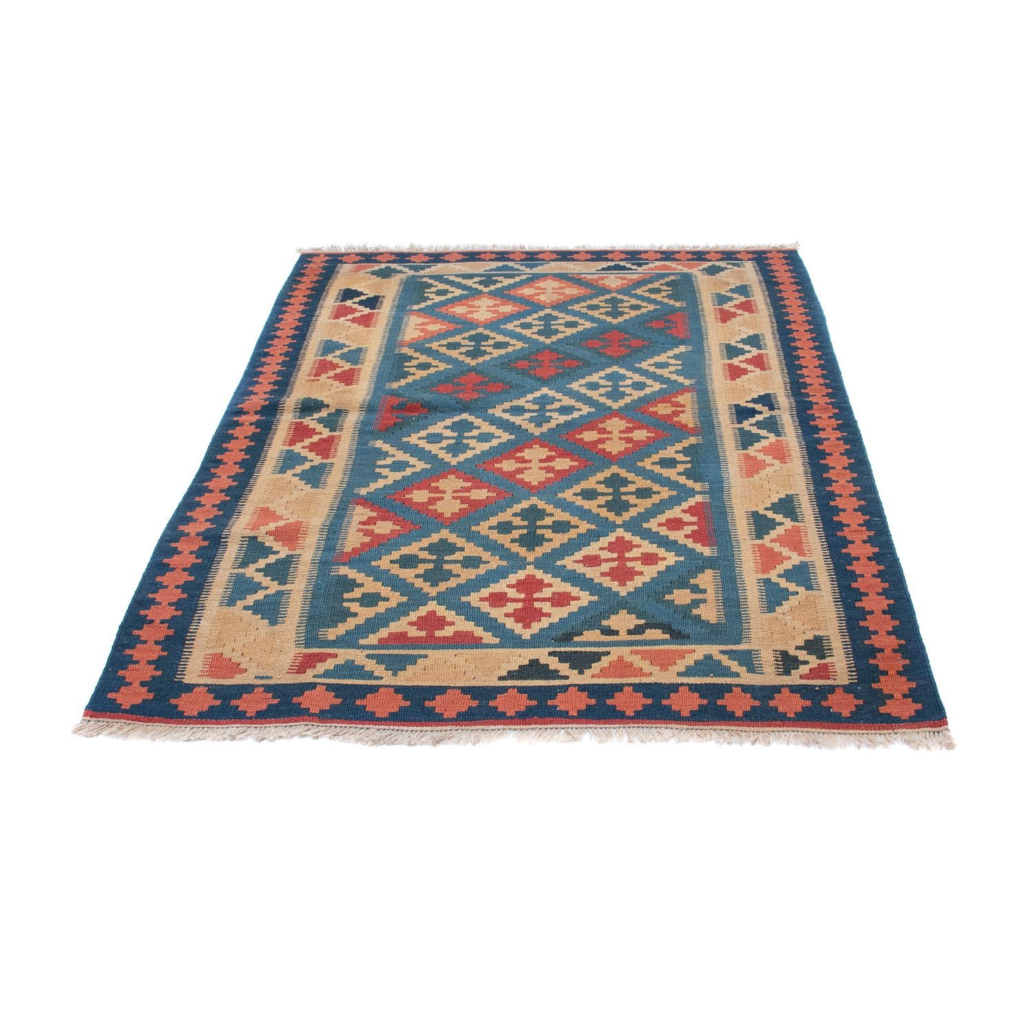 Kelim-tæppe - orientalsk - 168 x 118 cm - blå