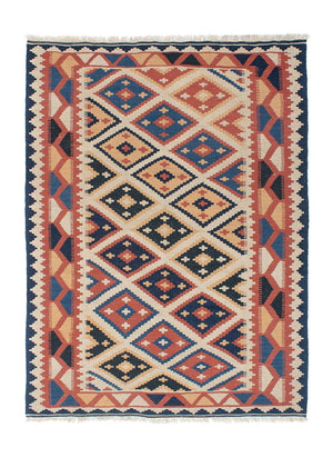 Kelim-tæppe - orientalsk - 174 x 124 cm - flerfarvet