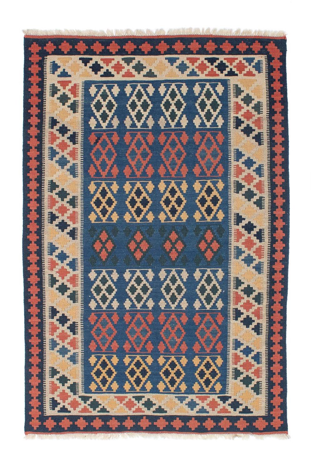 Kelim-tæppe - orientalsk - 180 x 114 cm - blå