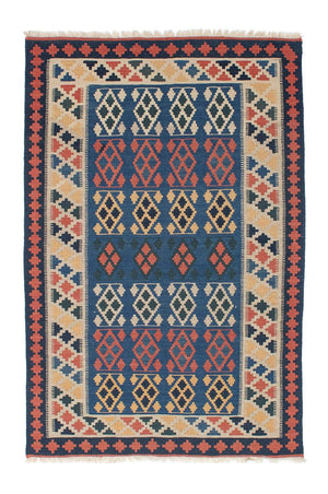 Kelim-tæppe - orientalsk - 180 x 114 cm - blå