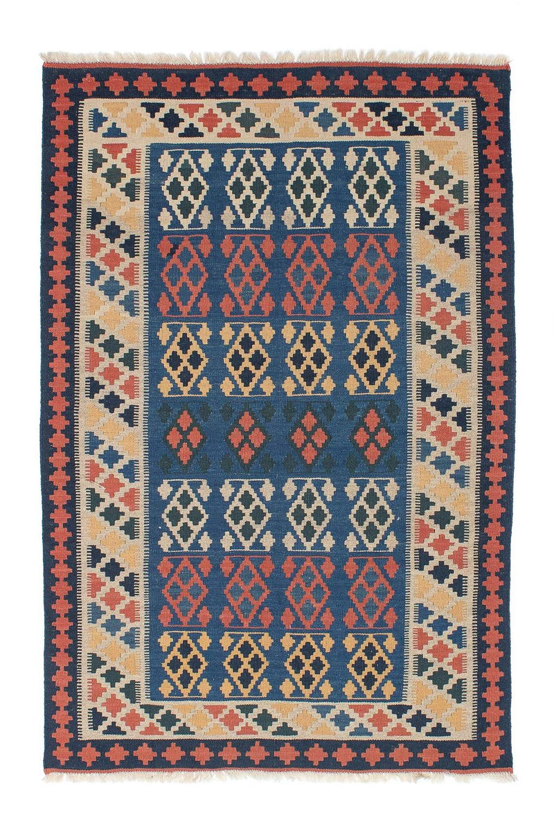 Kelim-tæppe - orientalsk - 180 x 114 cm - blå
