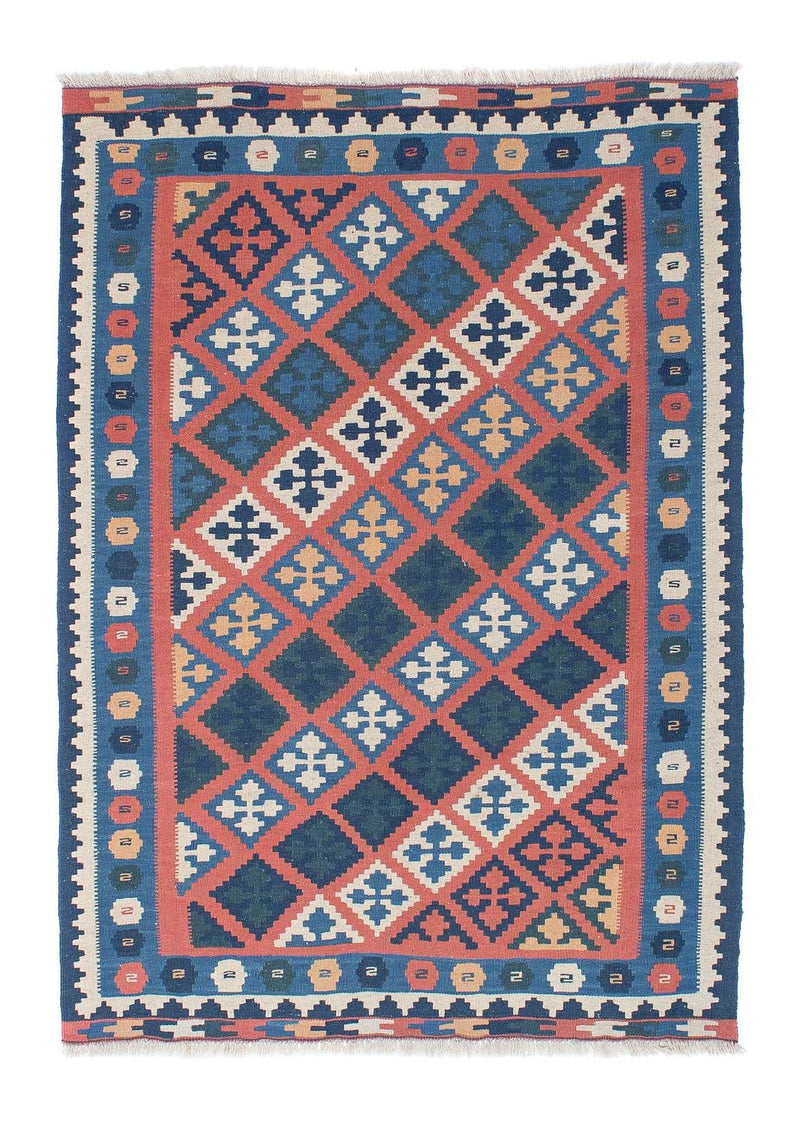 Kelim-tæppe - orientalsk - 186 x 133 cm - flerfarvet