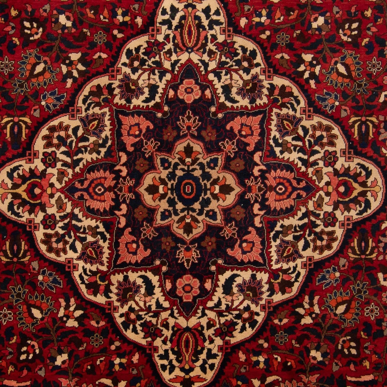 Persisk tæppe - Nomadisk - 365 x 263 cm - mørkerød