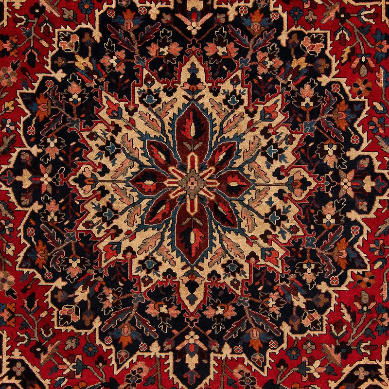 Persisk tæppe - Nomadisk - 364 x 312 cm - mørkerød
