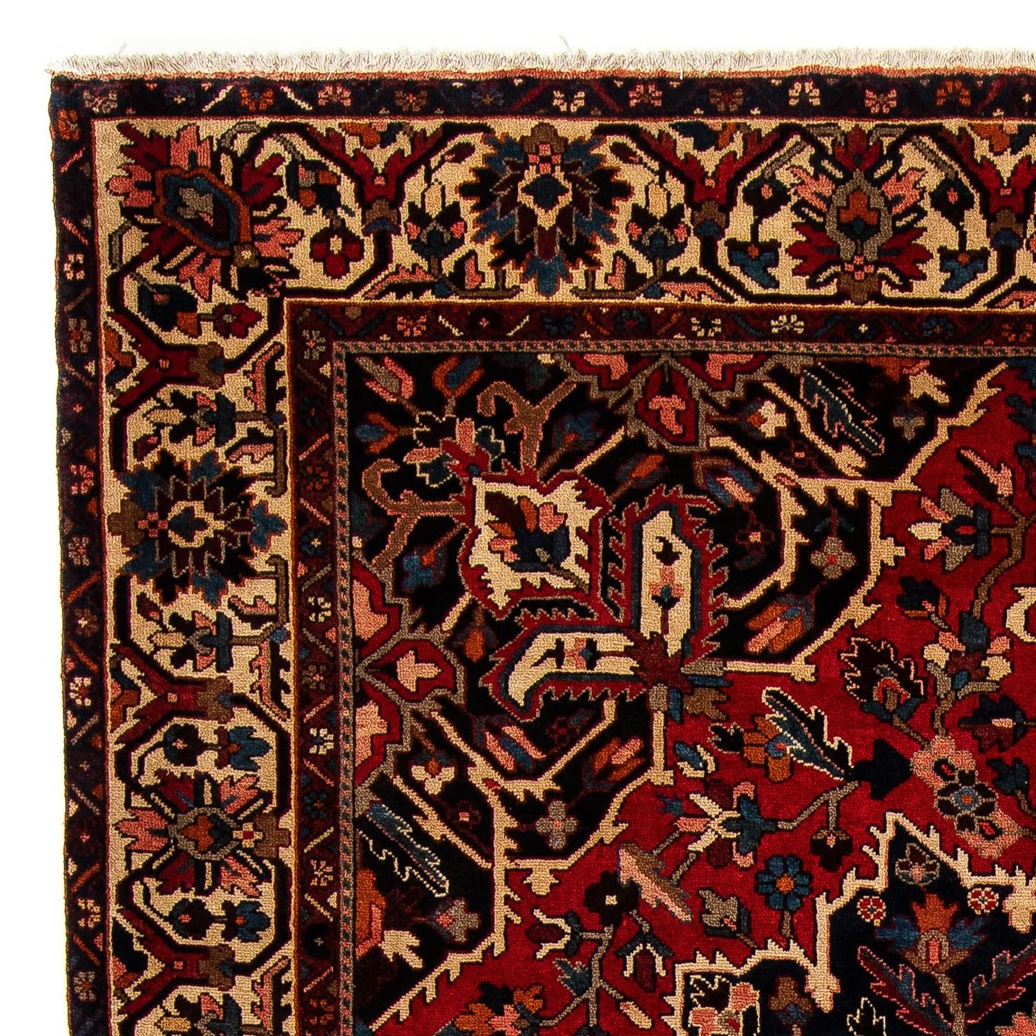 Persisk tæppe - Nomadisk - 364 x 312 cm - mørkerød