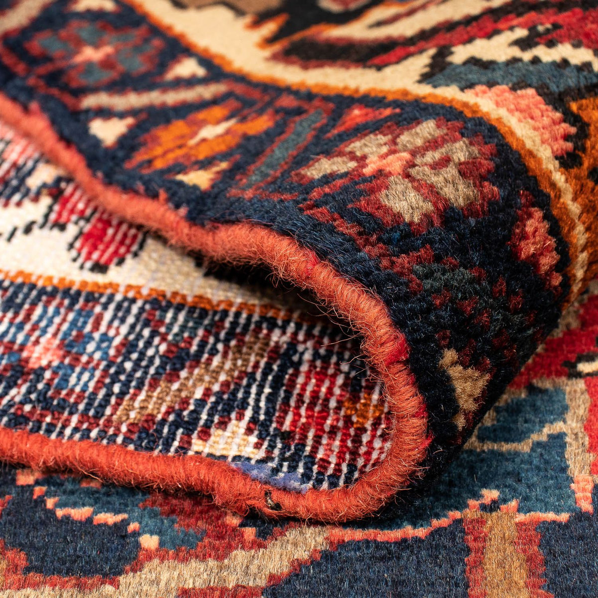 Persisk tæppe - Nomadisk - 364 x 312 cm - mørkerød