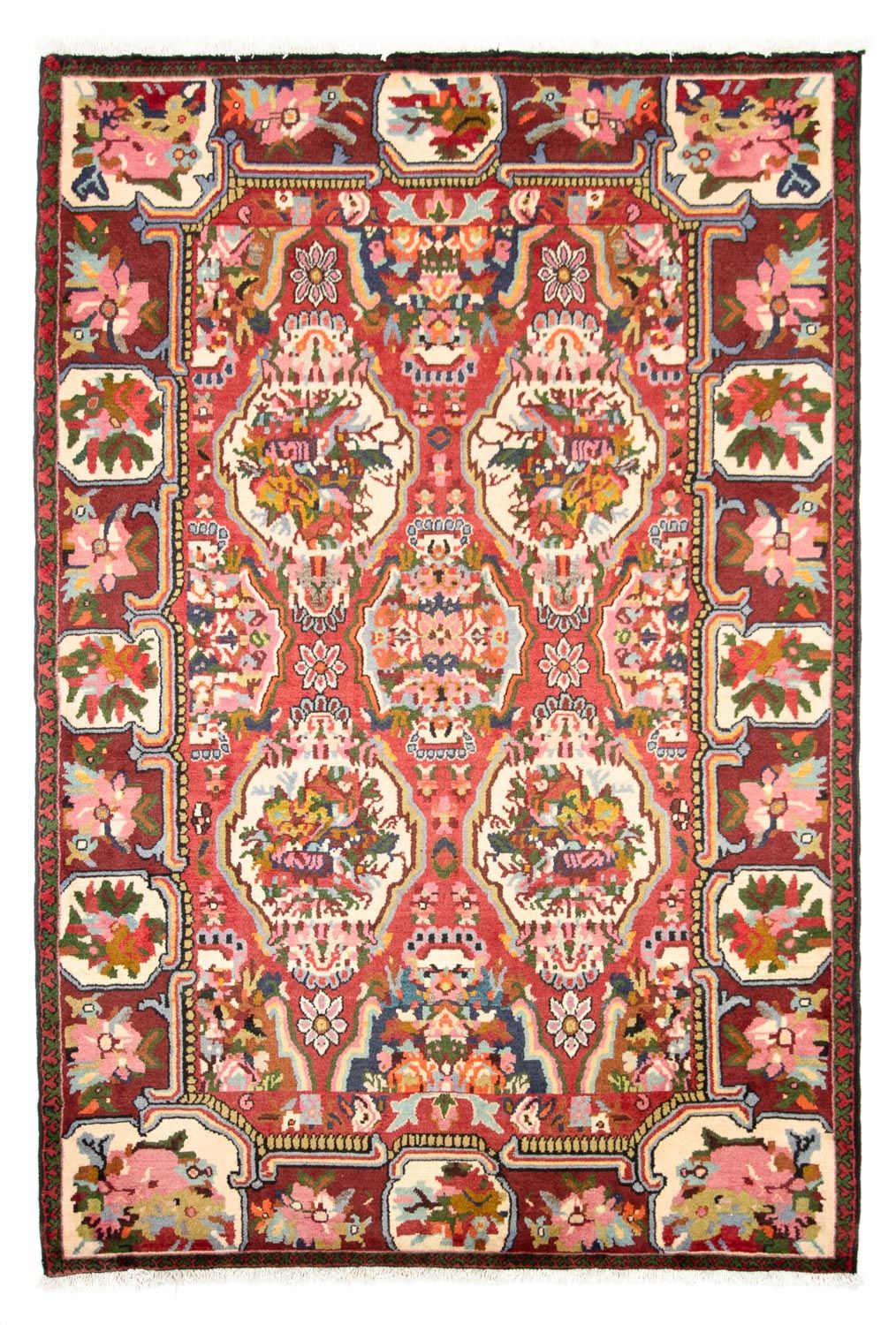 Persisk tæppe - Nomadisk - 197 x 136 cm - mørkerød