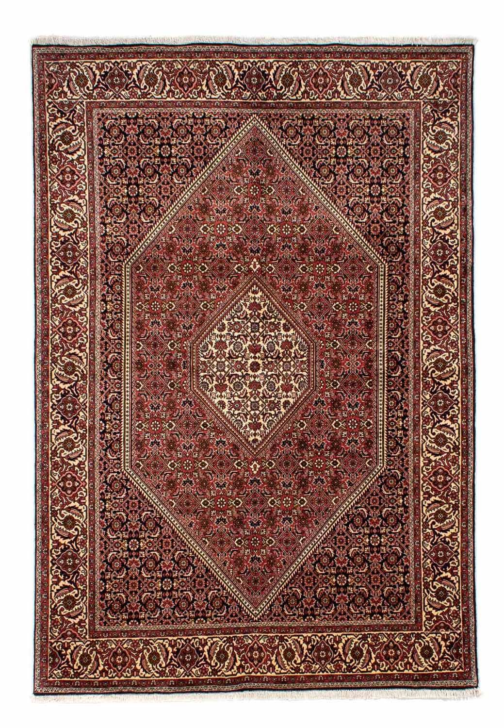 Persisk tæppe - Bijar - 243 x 167 cm - mørkerød