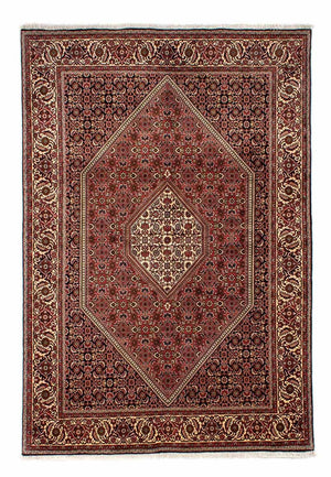 Persisk tæppe - Bijar - 243 x 167 cm - mørkerød