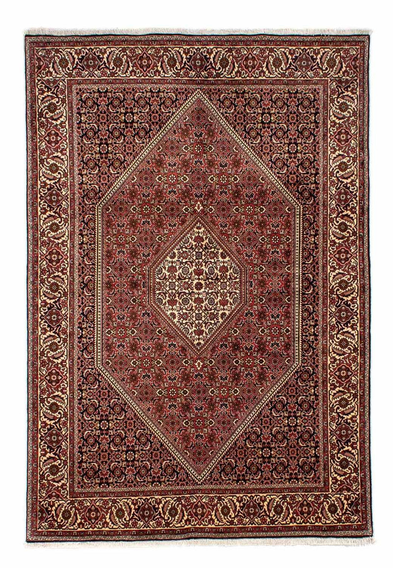 Persisk tæppe - Bijar - 243 x 167 cm - mørkerød
