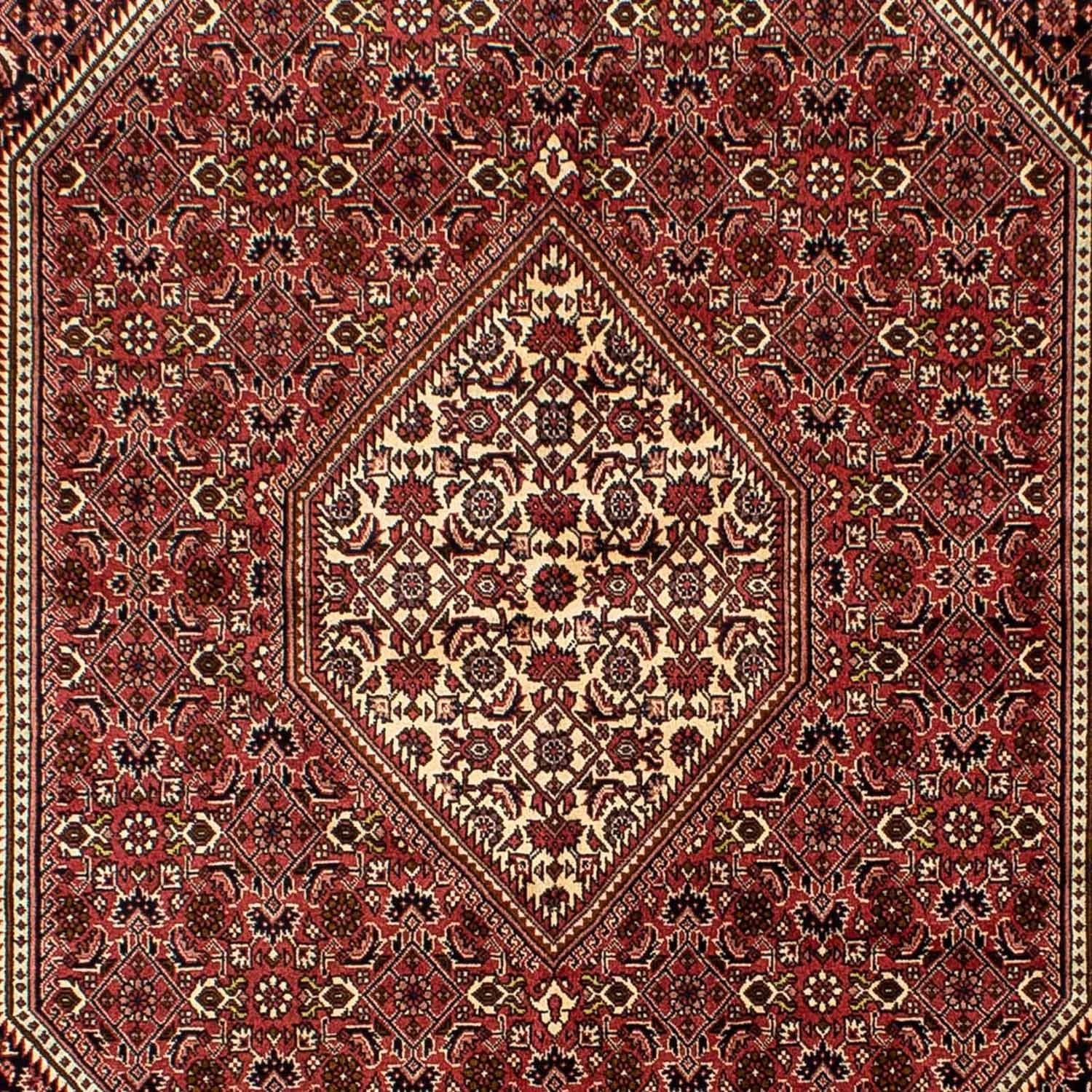 Persisk tæppe - Bijar - 243 x 167 cm - mørkerød