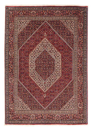 Persisk tæppe - Bijar - 237 x 173 cm - mørkerød