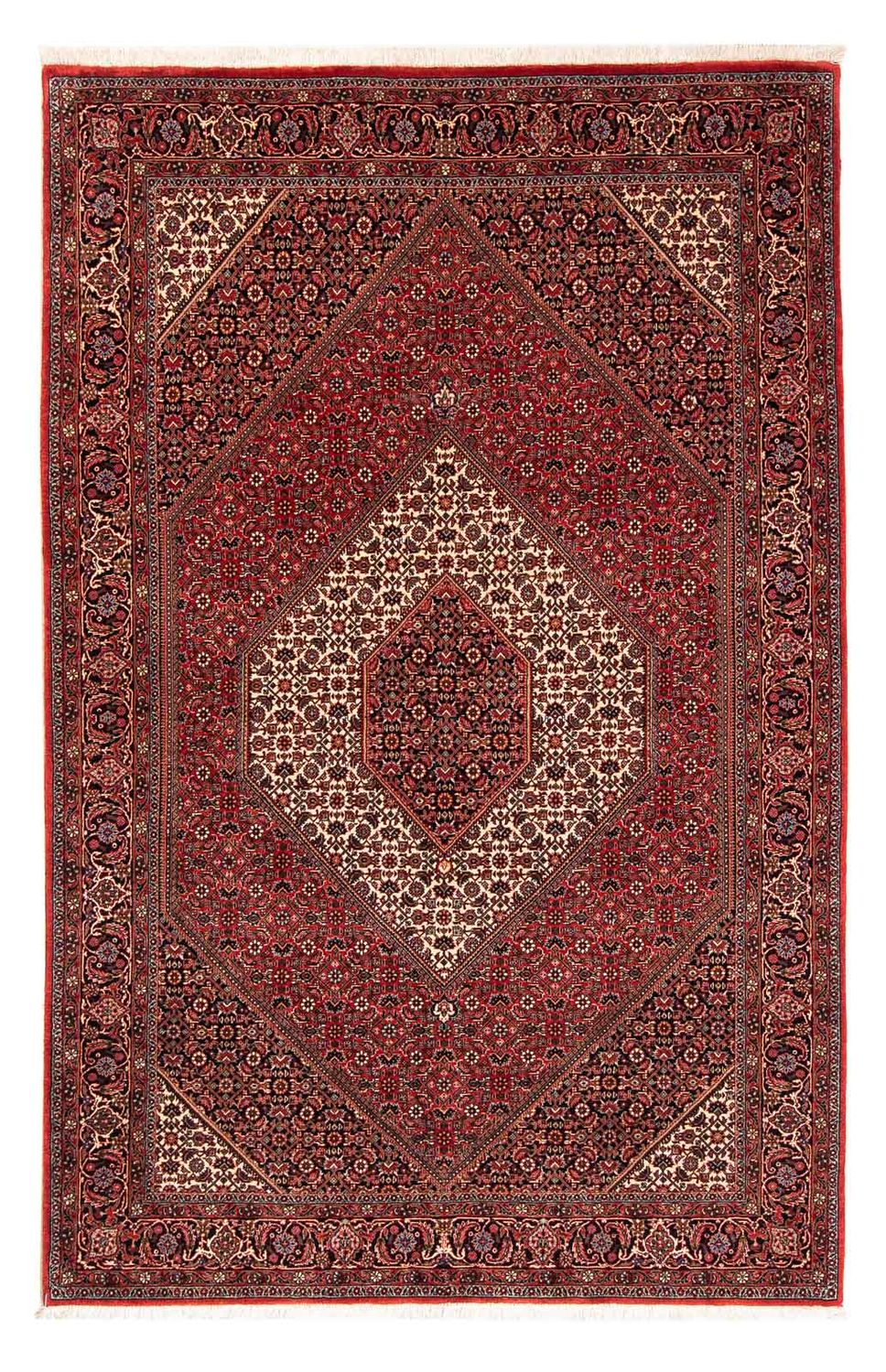 Persisk tæppe - Bijar - 232 x 153 cm - rød